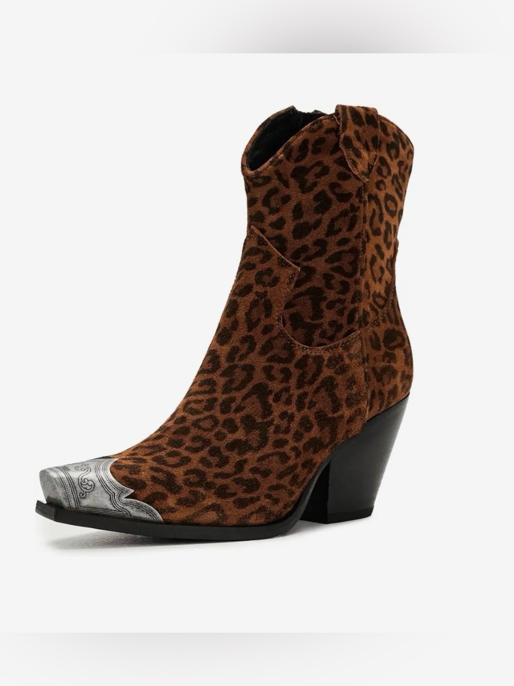 Brayden Western Boots Leopard Suede 8.5